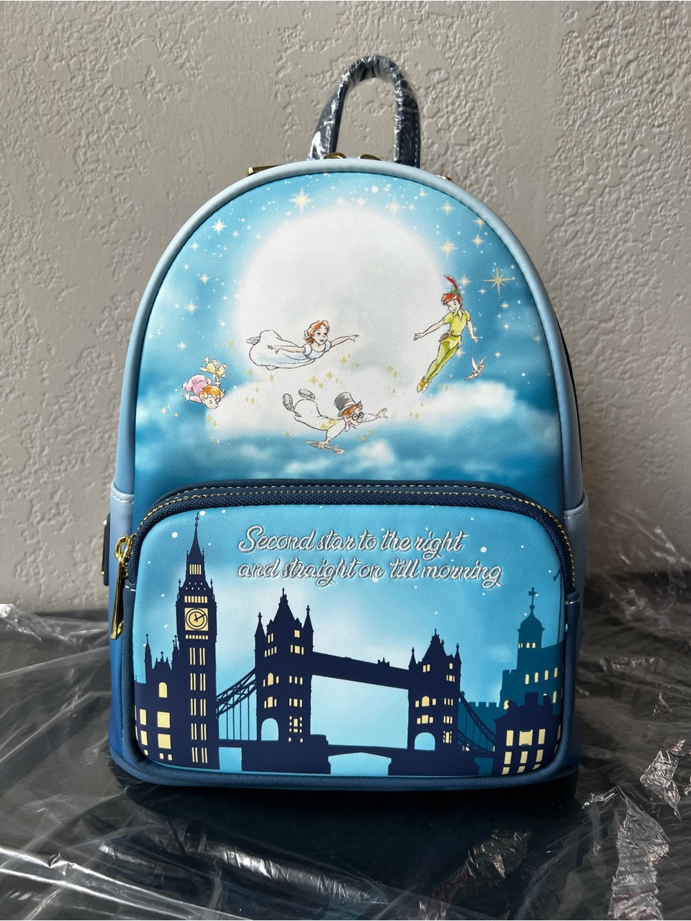 NWT Loungefly Disney Peter Pan Second Star Glow-In-The-Dark Mini Backpack